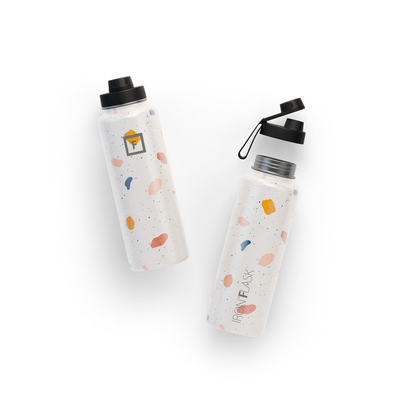 Iron Flask 40 Oz with Spout Lid Wide Mouth Bottle Terrazzo | 049QTNWJB