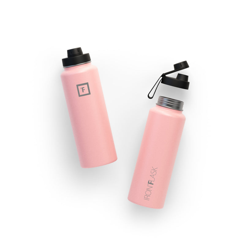 Iron Flask 40 Oz with Spout Lid Wide Mouth Bottle Rose | 734UVFTBK