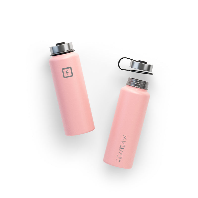 Iron Flask 40 Oz with Spout Lid Wide Mouth Bottle Rose | 734UVFTBK
