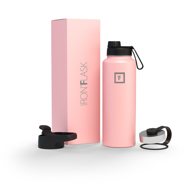 Iron Flask 40 Oz with Spout Lid Wide Mouth Bottle Rose | 734UVFTBK