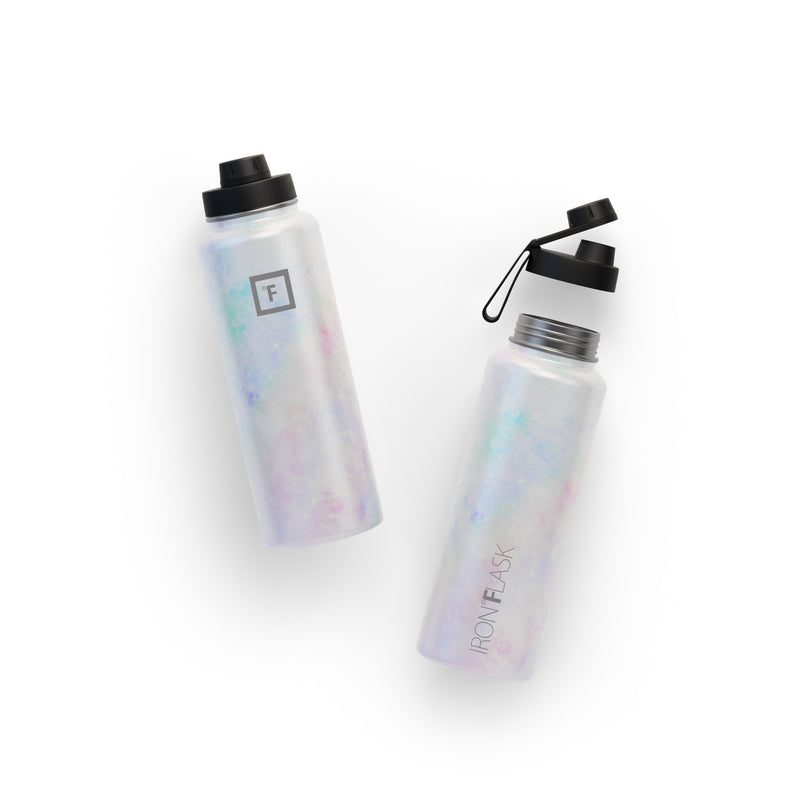 Iron Flask 40 Oz with Spout Lid Wide Mouth Bottle Pearl | 189VWDAOF