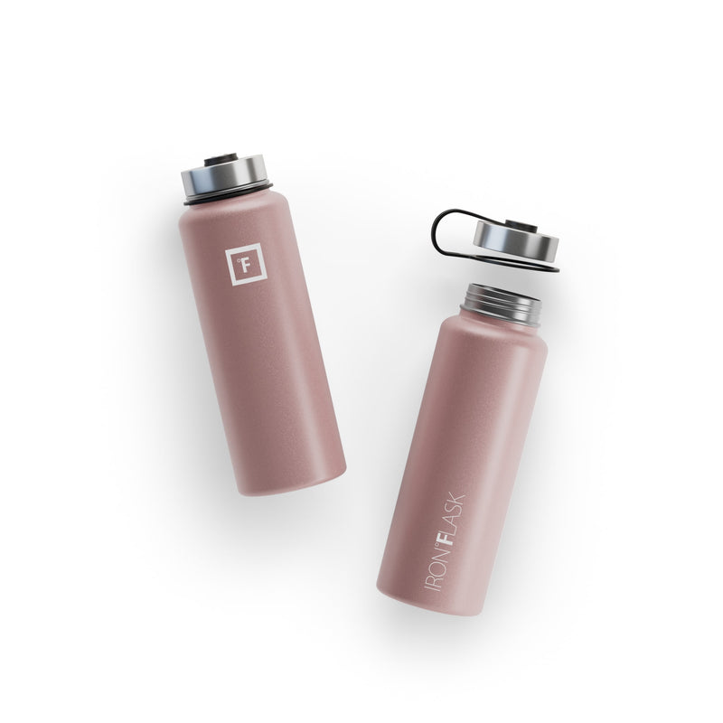 Iron Flask 40 Oz with Spout Lid Wide Mouth Bottle Rose Gold | 847PSATNV