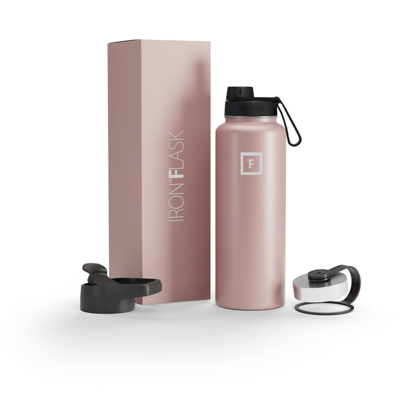 Iron Flask 40 Oz with Spout Lid Wide Mouth Bottle Rose Gold | 847PSATNV