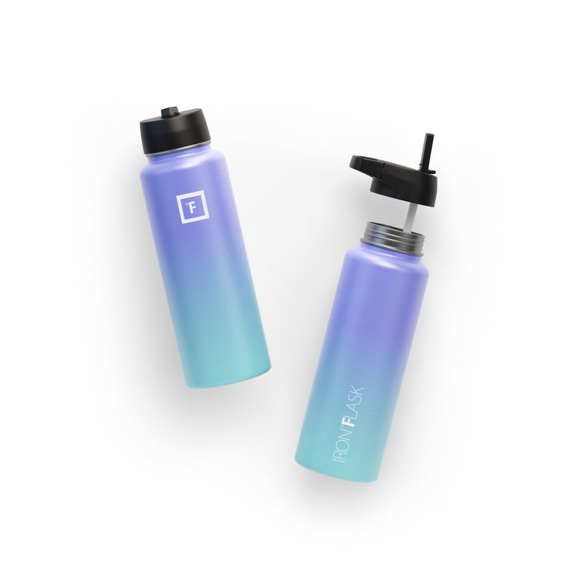 Iron Flask 40 Oz with Straw Lid Wide Mouth Bottle Cotton Candy | 481MPEKQU
