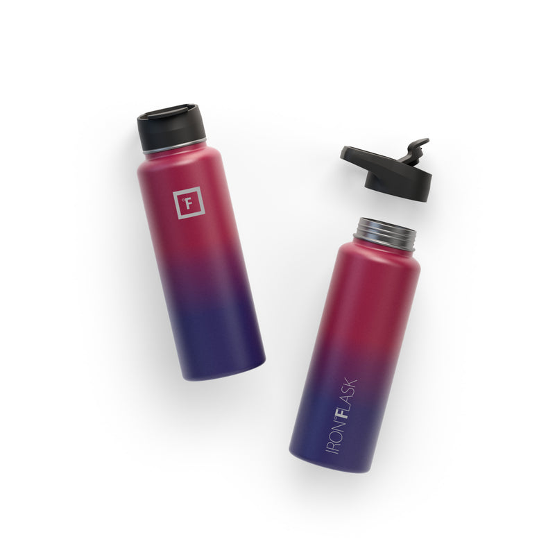 Iron Flask 40 Oz with Straw Lid Wide Mouth Bottle Dark Multicolor | 374KVNMCF