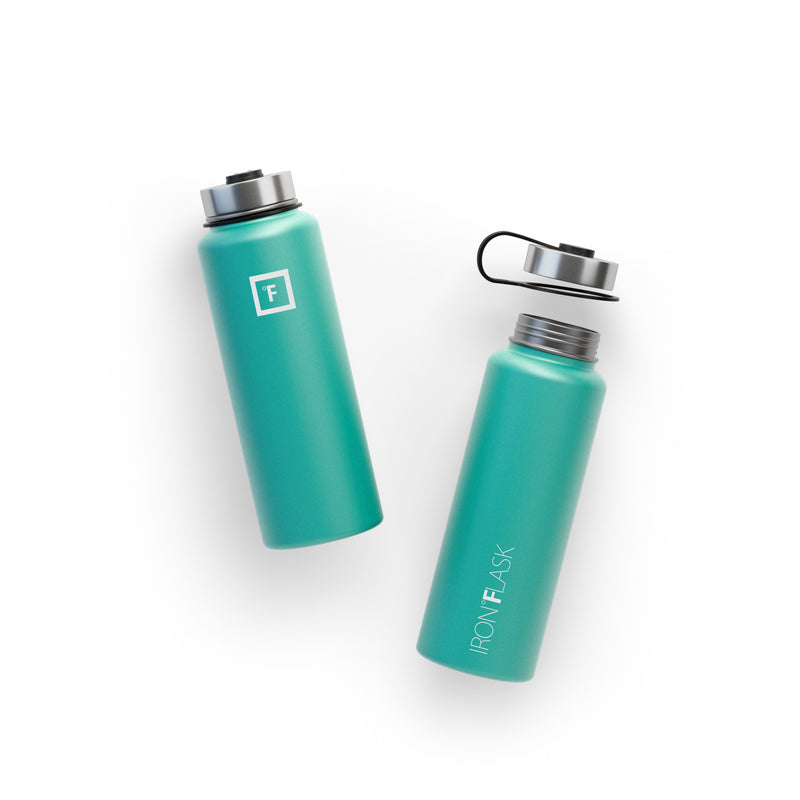 Iron Flask 40 Oz with Straw Lid Wide Mouth Bottle Turquoise | 572KOZMIS