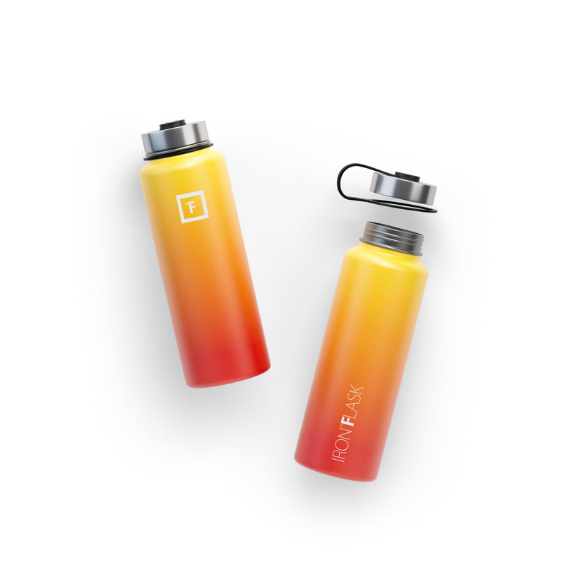 Iron Flask 40 Oz with Straw Lid Wide Mouth Bottle Fire | 148UIQKEP