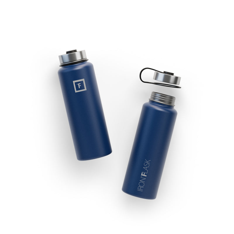 Iron Flask 40 Oz with Straw Lid Wide Mouth Bottle Blue | 103HXRASC