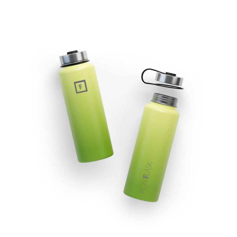 Iron Flask 40 Oz with Straw Lid Wide Mouth Bottle Light Green | 209LFSBIT