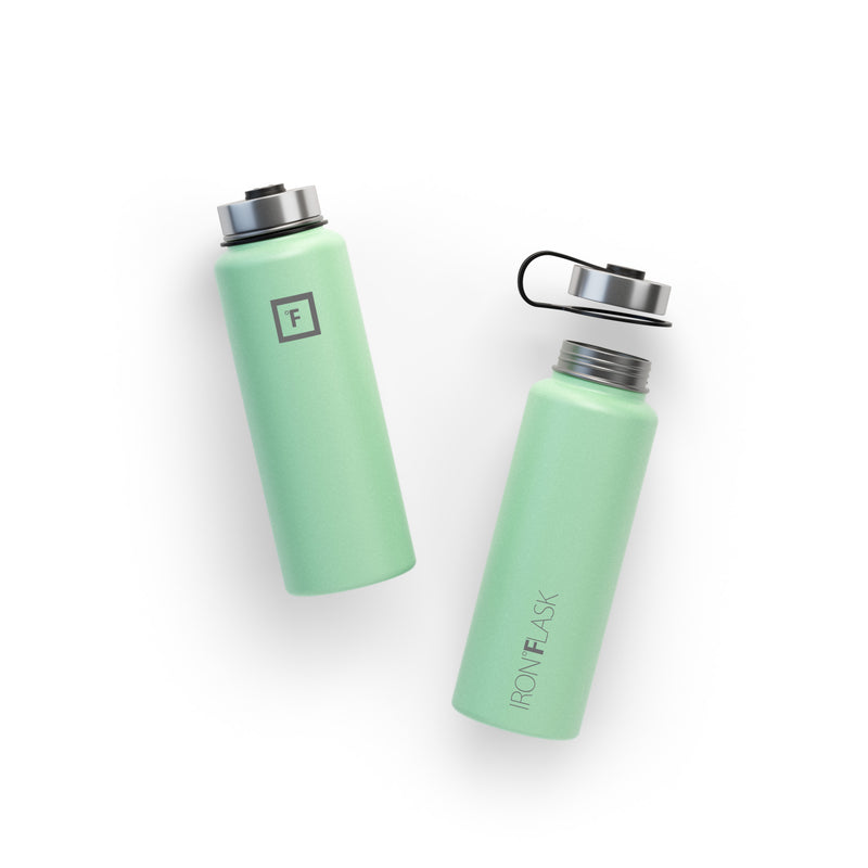 Iron Flask 40 Oz with Straw Lid Wide Mouth Bottle Mint | 903MPBKGL