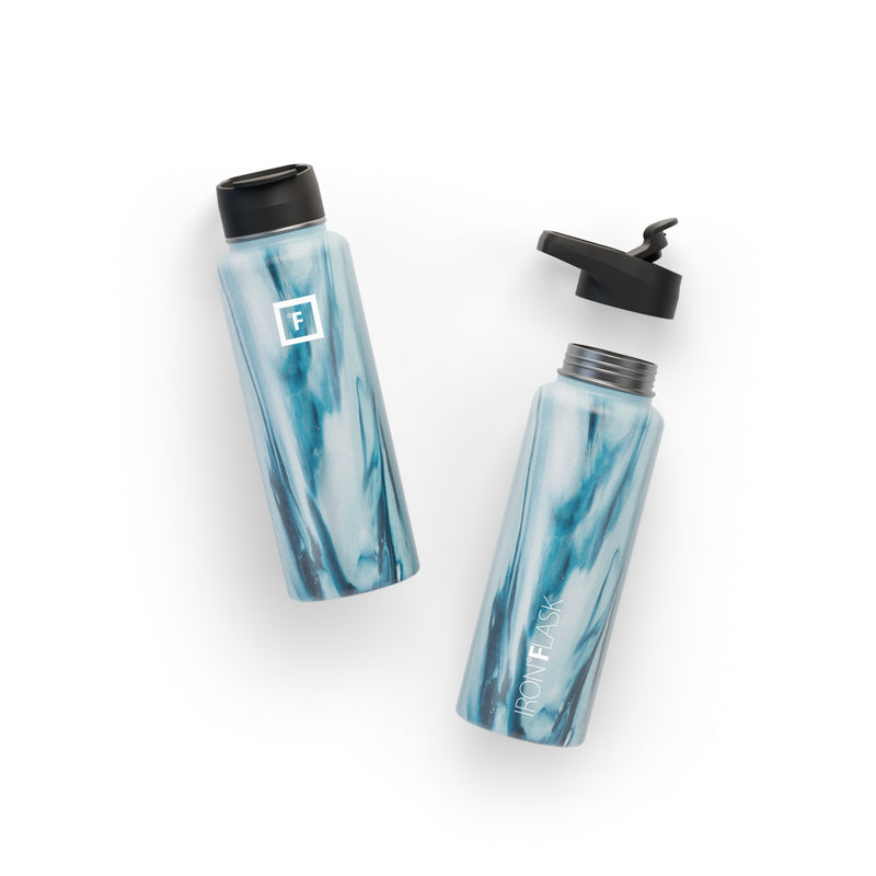 Iron Flask 40 Oz with Straw Lid Wide Mouth Bottle Ocean | 056WFZJLN