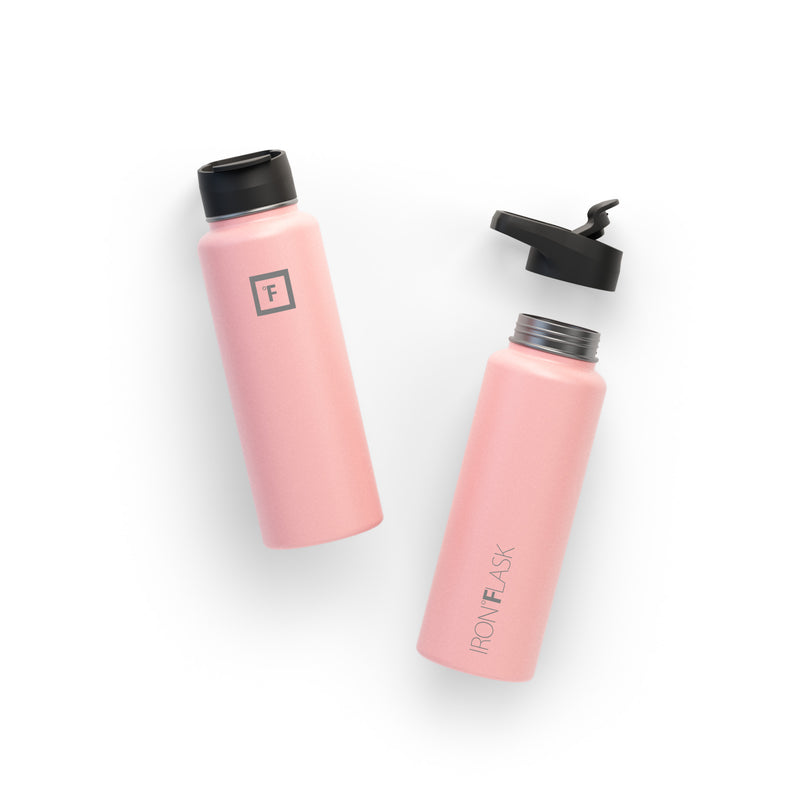Iron Flask 40 Oz with Straw Lid Wide Mouth Bottle Rose | 284AMOGEZ