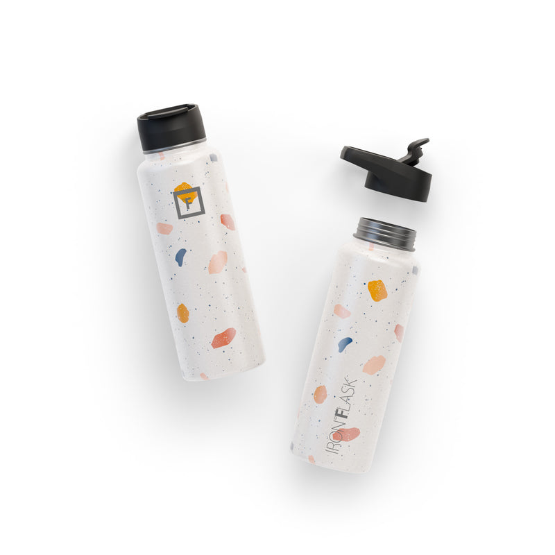 Iron Flask 40 Oz with Straw Lid Wide Mouth Bottle Terrazzo | 832OWQSJB
