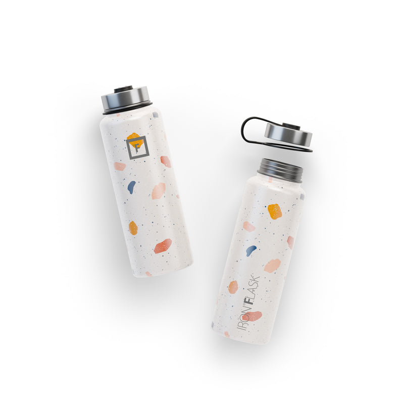 Iron Flask 40 Oz with Straw Lid Wide Mouth Bottle Terrazzo | 832OWQSJB