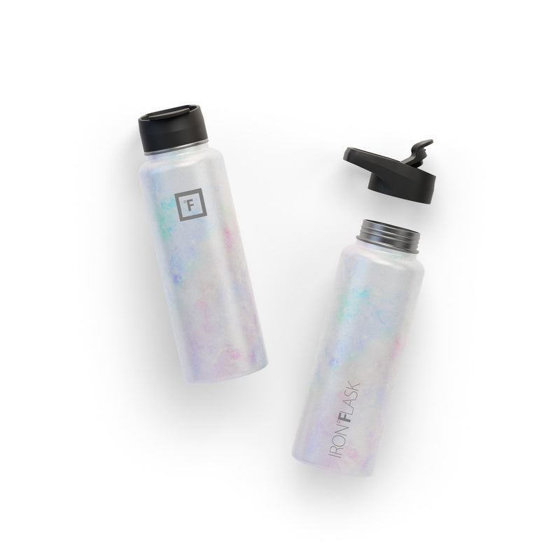 Iron Flask 40 Oz with Straw Lid Wide Mouth Bottle Pearl | 314IRVKTE