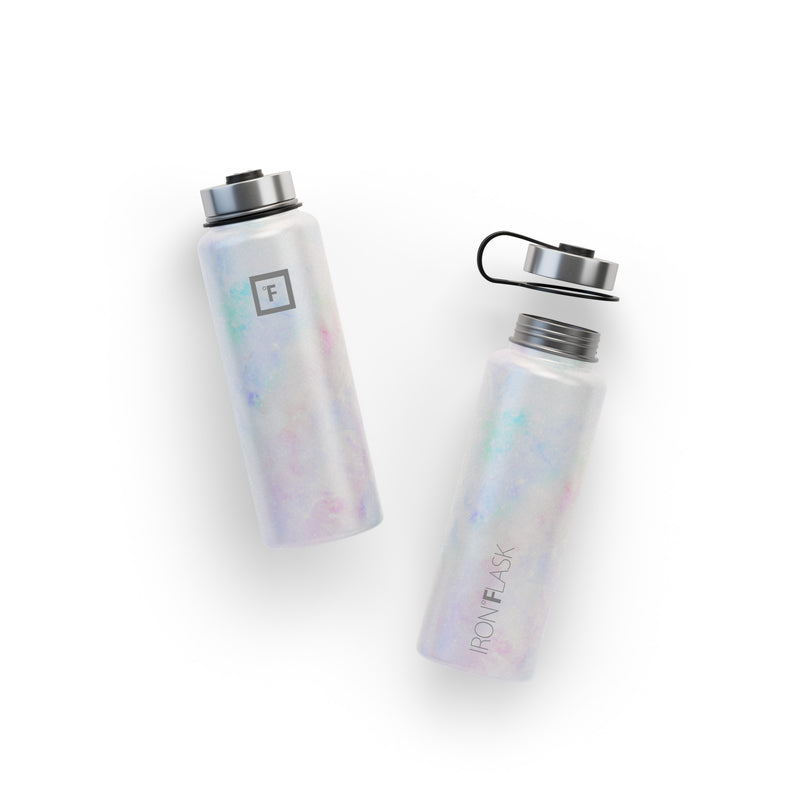 Iron Flask 40 Oz with Straw Lid Wide Mouth Bottle Pearl | 314IRVKTE