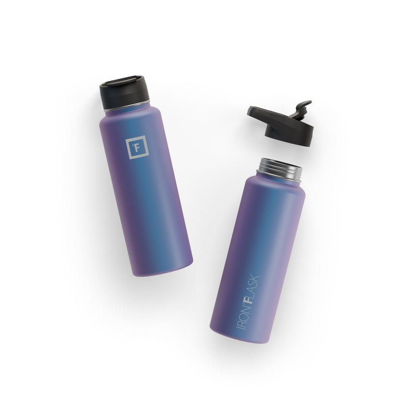 Iron Flask 40 Oz with Straw Lid Wide Mouth Bottle Aurora | 145EIZUQR
