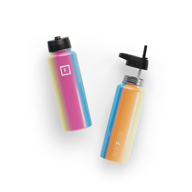 Iron Flask 40 Oz with Straw Lid Wide Mouth Bottle Multicolor | 609HLZOGX