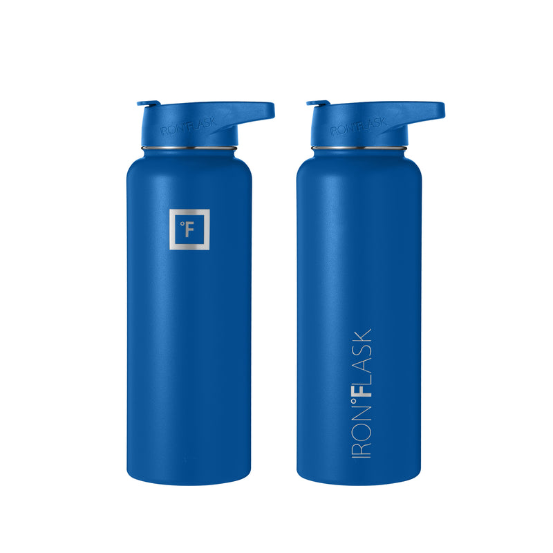Iron Flask 40 Oz with Straw Lid Wide Mouth Bottle Deep Blue | 649ICKTNR