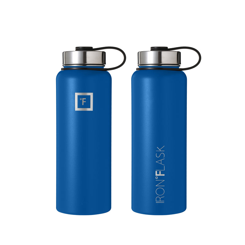 Iron Flask 40 Oz with Straw Lid Wide Mouth Bottle Deep Blue | 649ICKTNR