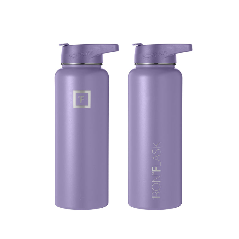 Iron Flask 40 Oz with Straw Lid Wide Mouth Bottle Lavender | 829QWYAEM
