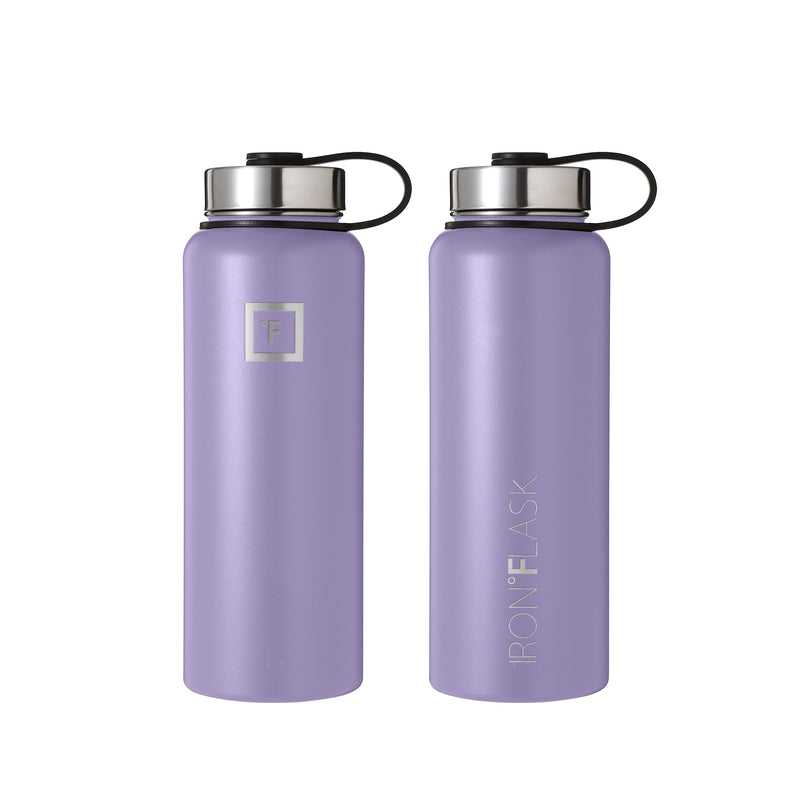 Iron Flask 40 Oz with Straw Lid Wide Mouth Bottle Lavender | 829QWYAEM
