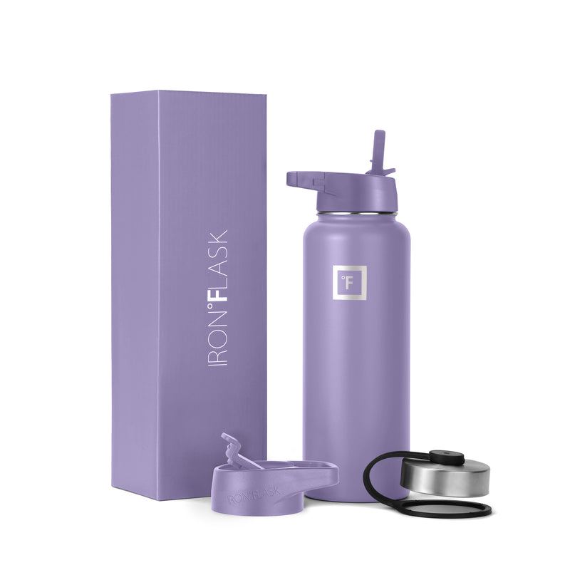 Iron Flask 40 Oz with Straw Lid Wide Mouth Bottle Lavender | 829QWYAEM