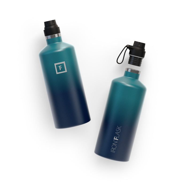 Iron Flask 64 Oz with Spout Lid Narrow Mouth Bottle Dark Night | 841FKAZWH