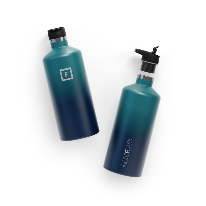 Iron Flask 64 Oz with Spout Lid Narrow Mouth Bottle Dark Night | 841FKAZWH