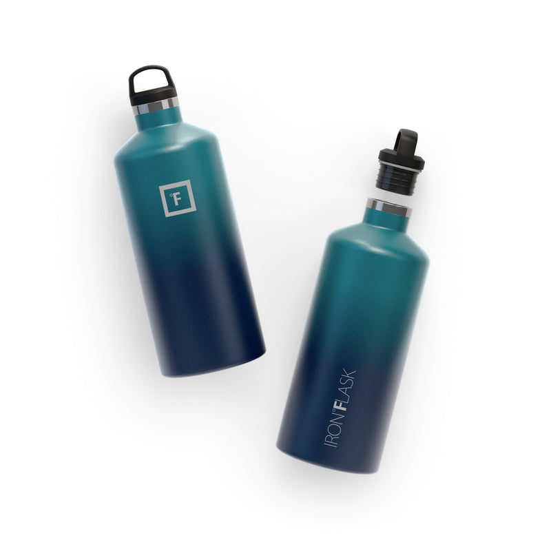 Iron Flask 64 Oz with Spout Lid Narrow Mouth Bottle Dark Night | 841FKAZWH