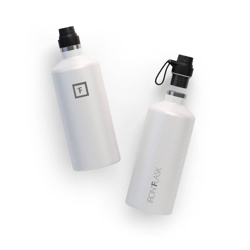 Iron Flask 64 Oz with Spout Lid Narrow Mouth Bottle White | 695GBOSZE