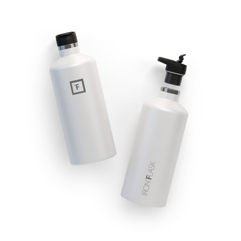 Iron Flask 64 Oz with Spout Lid Narrow Mouth Bottle White | 695GBOSZE