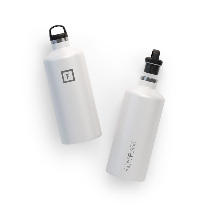 Iron Flask 64 Oz with Spout Lid Narrow Mouth Bottle White | 695GBOSZE