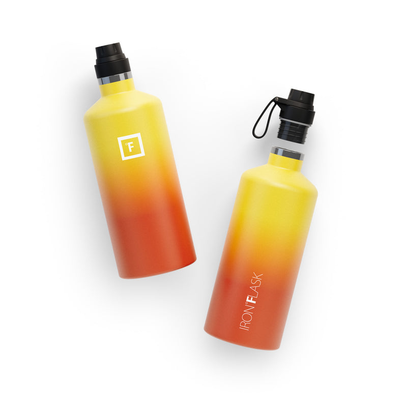 Iron Flask 64 Oz with Spout Lid Narrow Mouth Bottle Fire | 851YSKPIM