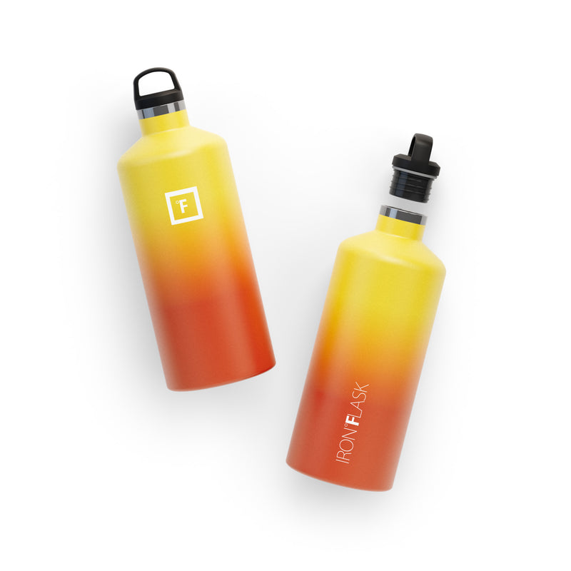 Iron Flask 64 Oz with Spout Lid Narrow Mouth Bottle Fire | 851YSKPIM