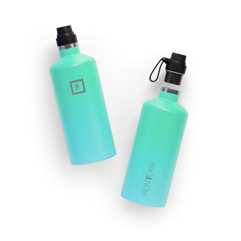 Iron Flask 64 Oz with Spout Lid Narrow Mouth Bottle Blue | 750NVARLX