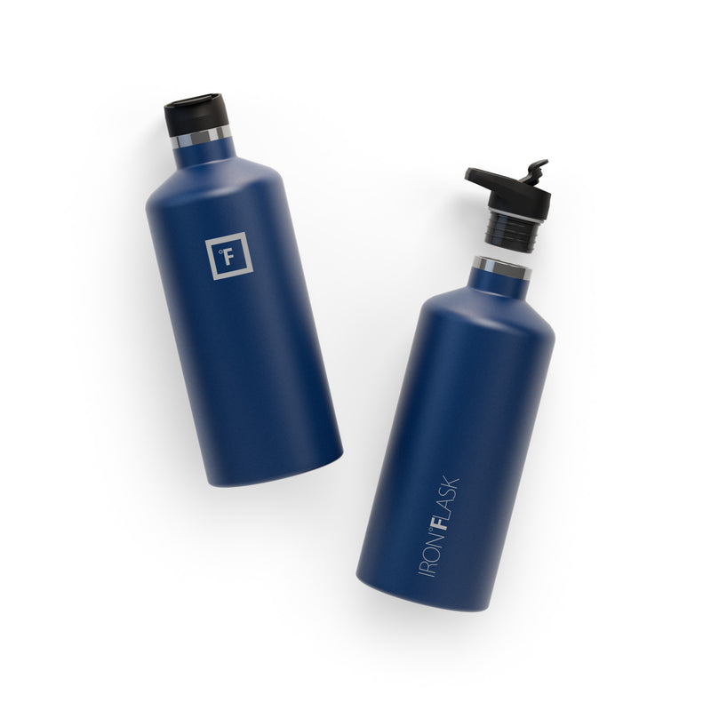 Iron Flask 64 Oz with Spout Lid Narrow Mouth Bottle Blue | 263QTDFJM