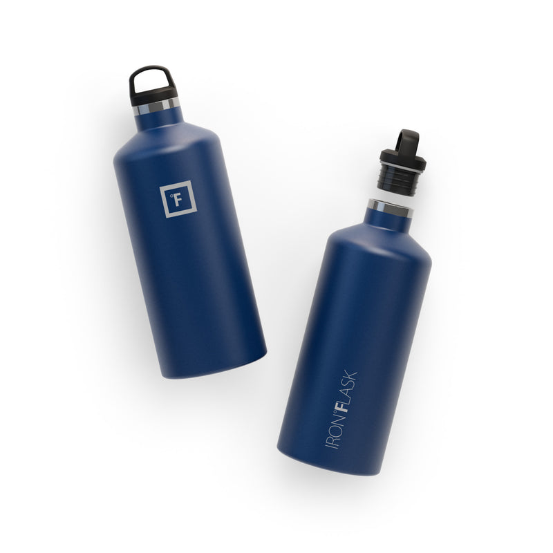 Iron Flask 64 Oz with Spout Lid Narrow Mouth Bottle Blue | 263QTDFJM