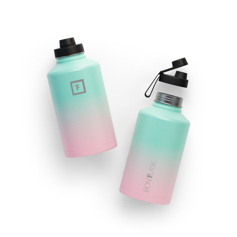 Iron Flask 64 Oz with Spout Lid Wide Mouth Bottle Bubble Gum | 207CKVRXG