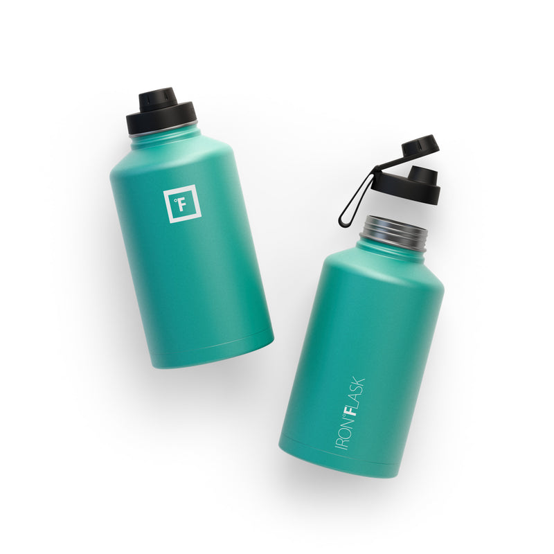 Iron Flask 64 Oz with Spout Lid Wide Mouth Bottle Turquoise | 694ATHLIP