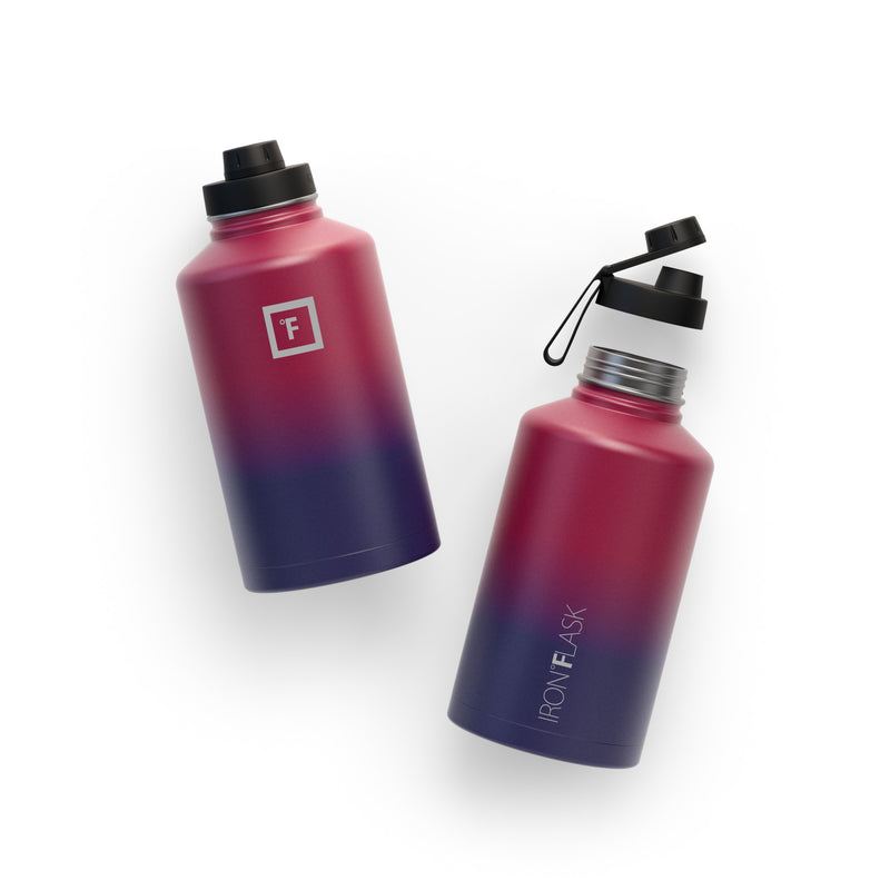 Iron Flask 64 Oz with Spout Lid Wide Mouth Bottle Dark Multicolor | 397IJCMZG