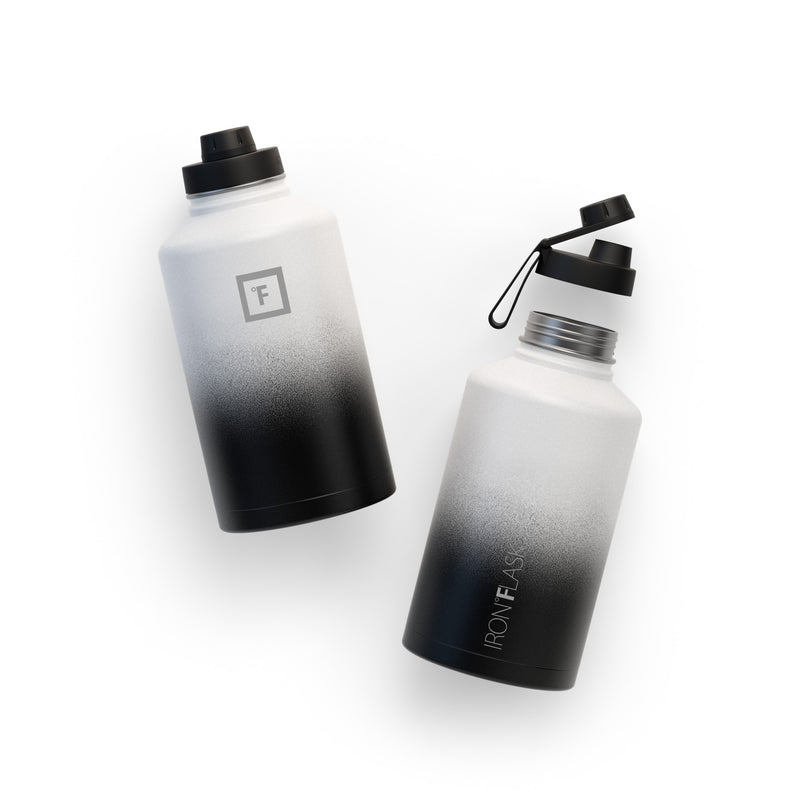 Iron Flask 64 Oz with Spout Lid Wide Mouth Bottle Day & Night | 594HIOQNC
