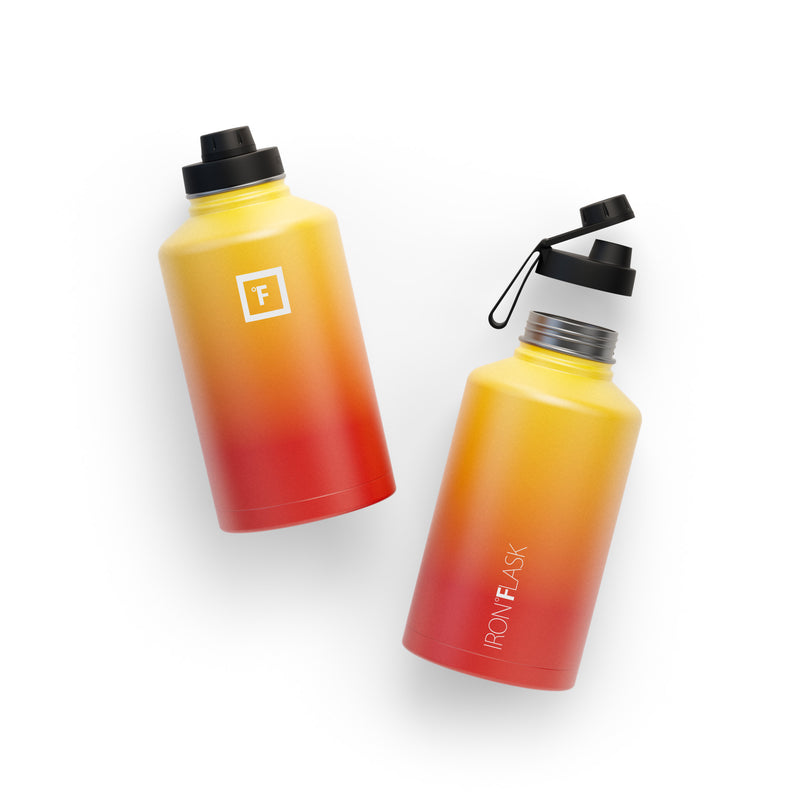 Iron Flask 64 Oz with Spout Lid Wide Mouth Bottle Fire | 608ERAFWS