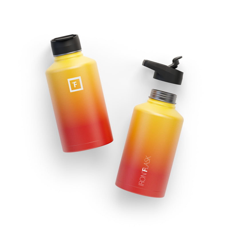 Iron Flask 64 Oz with Spout Lid Wide Mouth Bottle Fire | 608ERAFWS
