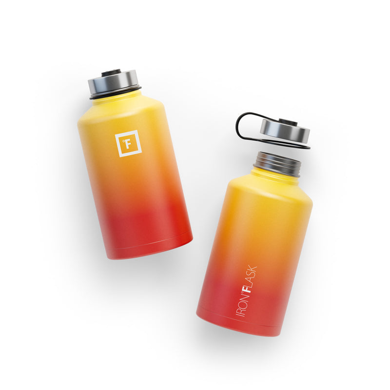 Iron Flask 64 Oz with Spout Lid Wide Mouth Bottle Fire | 608ERAFWS