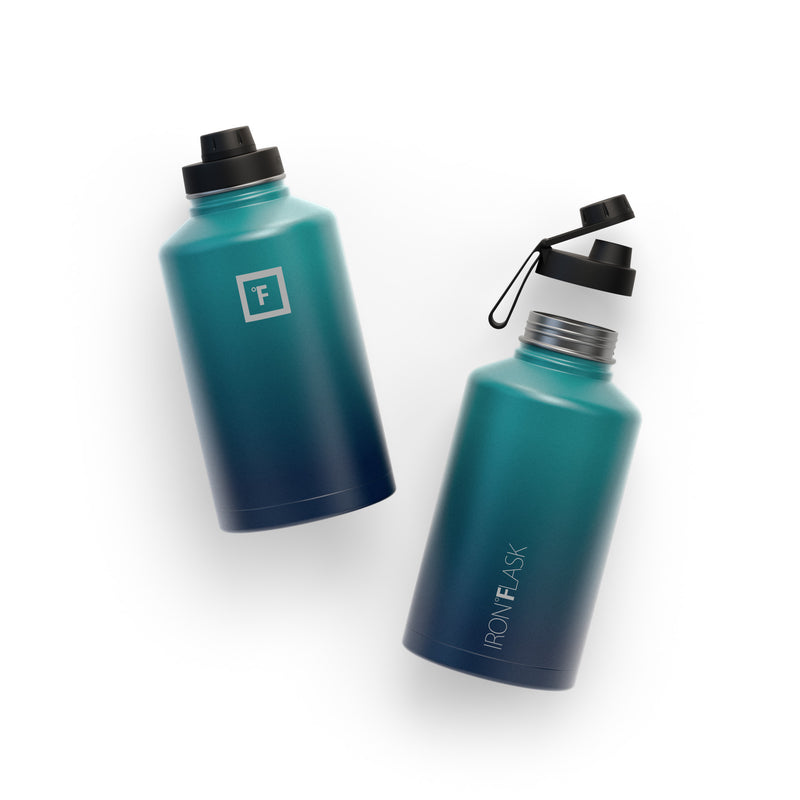 Iron Flask 64 Oz with Spout Lid Wide Mouth Bottle Dark Night | 789IQBGAR