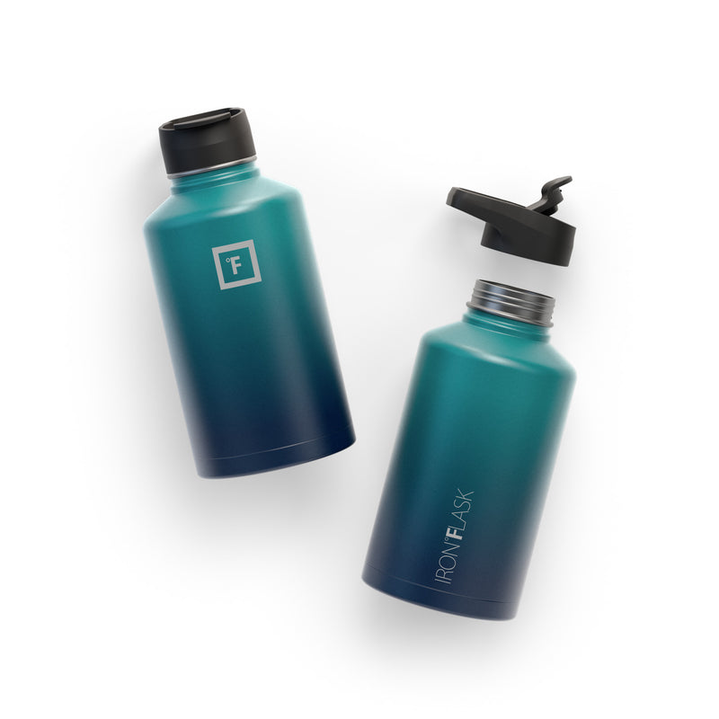 Iron Flask 64 Oz with Spout Lid Wide Mouth Bottle Dark Night | 789IQBGAR
