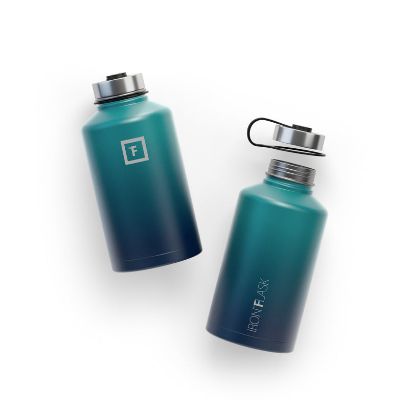 Iron Flask 64 Oz with Spout Lid Wide Mouth Bottle Dark Night | 789IQBGAR