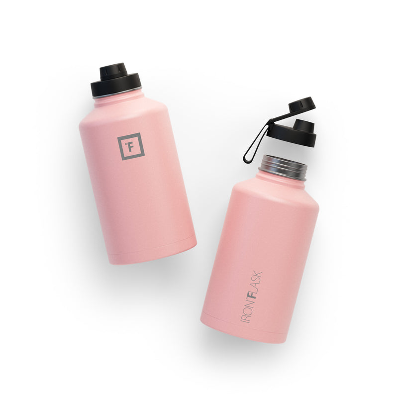 Iron Flask 64 Oz with Spout Lid Wide Mouth Bottle Rose | 486VEWCSZ
