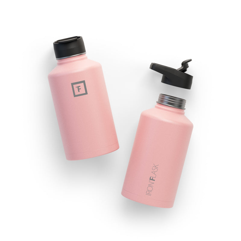 Iron Flask 64 Oz with Spout Lid Wide Mouth Bottle Rose | 486VEWCSZ